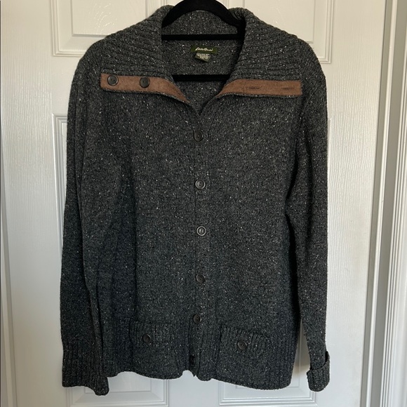 Women's  Gray Sweater with Brown Accents - Picture 1 of 6